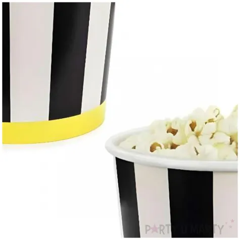 papierowe pudelka na popcorn paski opakowanie na slodycze przekaski 2 szt