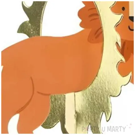 papierowy topper na tort lew dekoracja tortowa na urodziny 27 x 16 cm