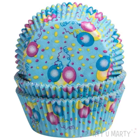 papilotki na muffinki baloniki niebieski demmler 60 szt