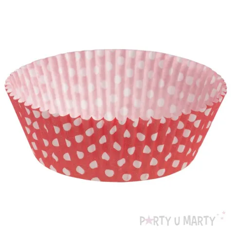 papilotki na muffinki biale kropki czerwony demmler 60 szt