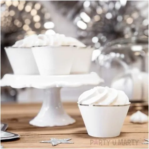 papilotki na muffinki classic bialy 6 szt