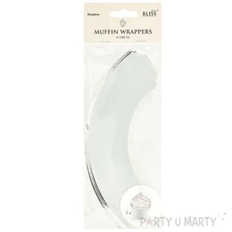 papilotki na muffinki classic srebrny 6 szt