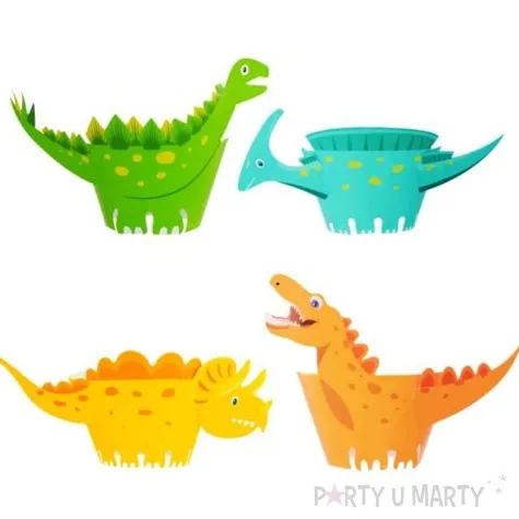 papilotki na muffinki dinozaury mix partypal 8 sztuk