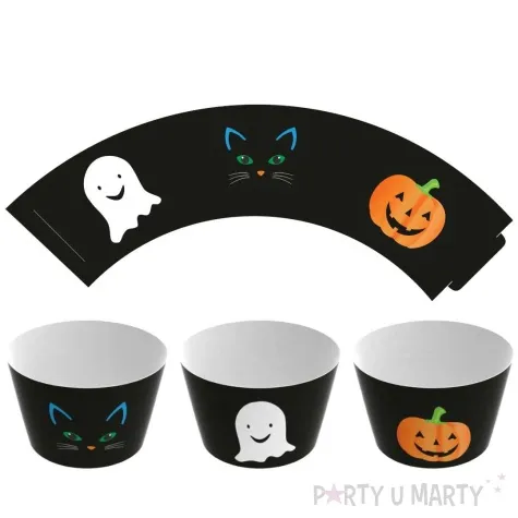 papilotki na muffinki duch kot dynia halloween congee 6 szt