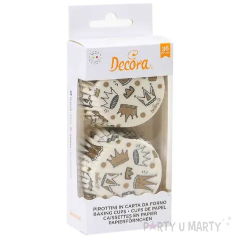 papilotki na muffinki korony zlote mix decora 36 szt