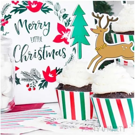 papilotki na muffinki merry xmas partydeco 6 szt