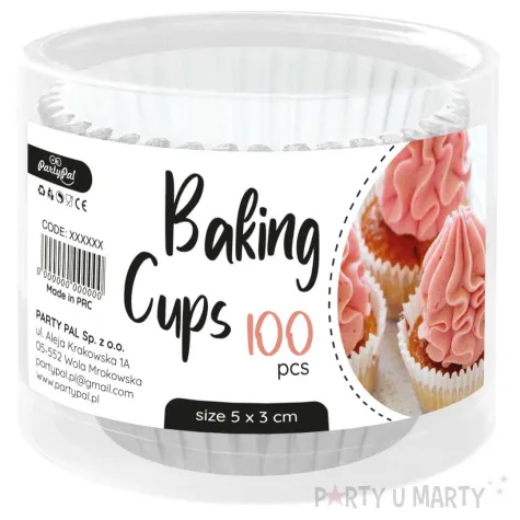 papilotki na muffinki metaliczne srebrne partypal 100 szt