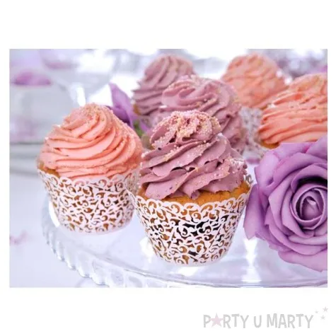 papilotki na muffinki ornament biala 10 szt