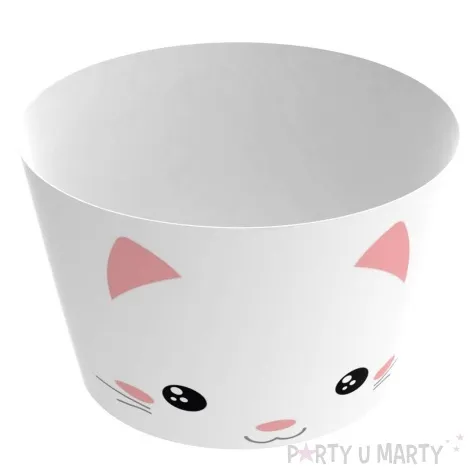 papilotki na muffinki slodki kotek bialy rozowy congee 6 szt