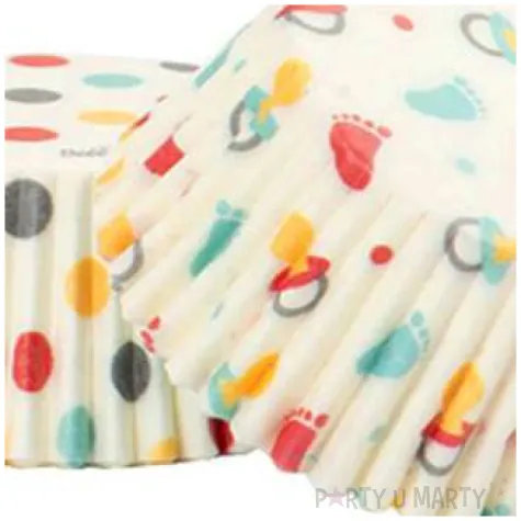 papilotki na muffinki stopki i smoczki kropki mix decora 36 szt