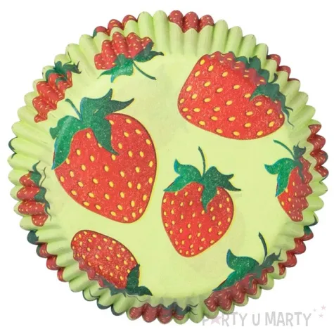 papilotki na muffinki truskawki zielony demmler 60 szt