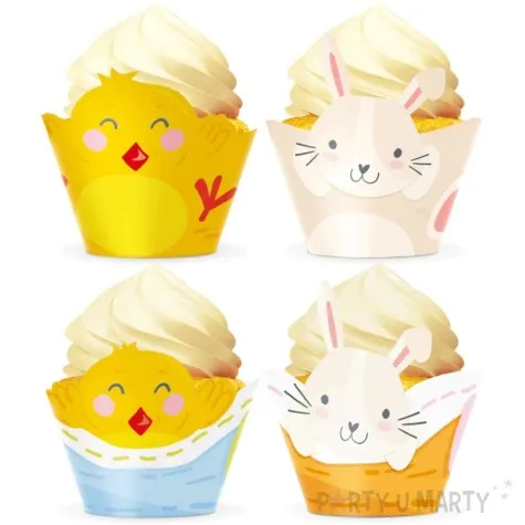 papilotki na muffinki wielkanoc zajaczki i kurczaki partypal 4 szt