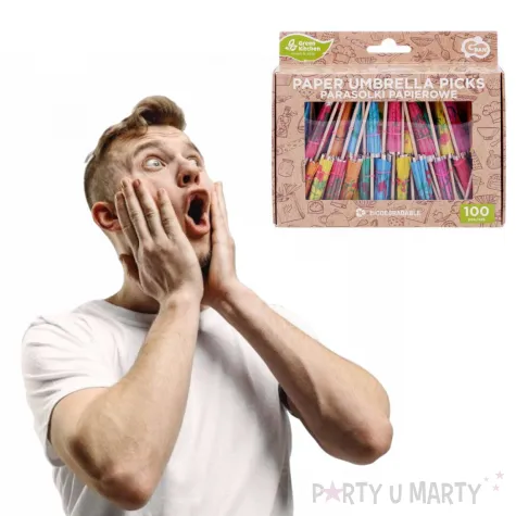 parasolki papierowe hawajskie kwiaty mix godan 100 szt