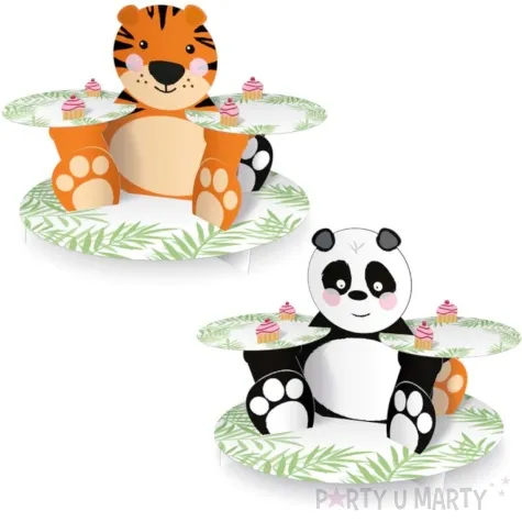 patera papierowa dwustronna panda i tygrys mix partypal 30 x 40 cm