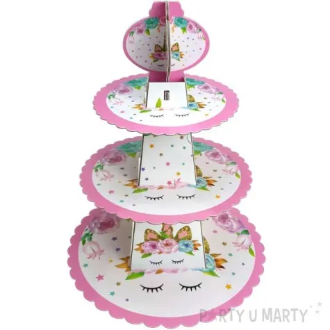 patera papierowa jednorozec unicorn rozowo biala jix