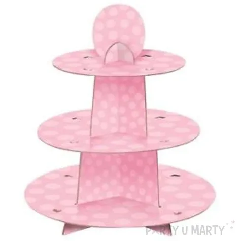 patera papierowa kropeczki rozowa unique 34 cm