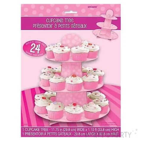 patera papierowa kropeczki rozowa unique 34 cm