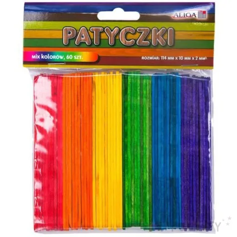 patyczki drewniane do lodow dlugie mix aliga 114 mm 60 szt