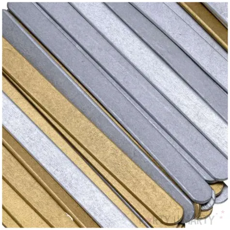 patyczki drewniane do lodow metalizowane zloty srebrny brewis 114 mm 50 szt