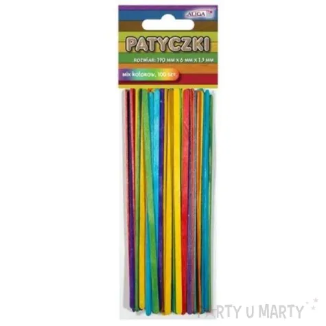 patyczki drewniane do lodow plaskie mix aliga 190 mm 100 szt