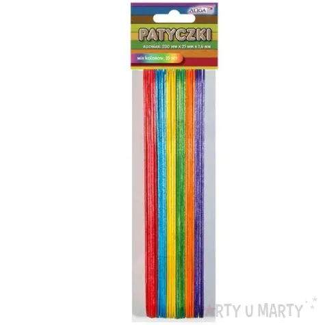 patyczki drewniane do lodow plaskie mix aliga 200 mm 25 szt