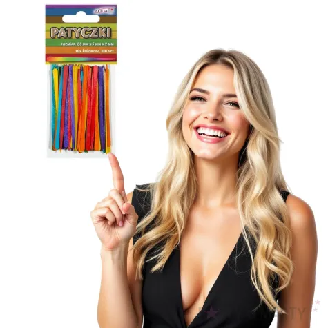 patyczki drewniane do lodow plaskie mix aliga 88 mm 100 szt