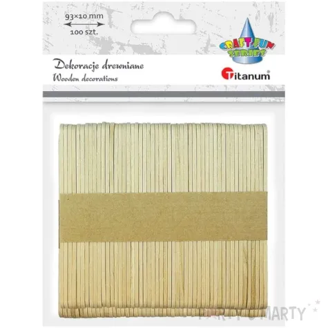 patyczki drewniane do lodow proste naturalne titanum 93 mm 100 szt