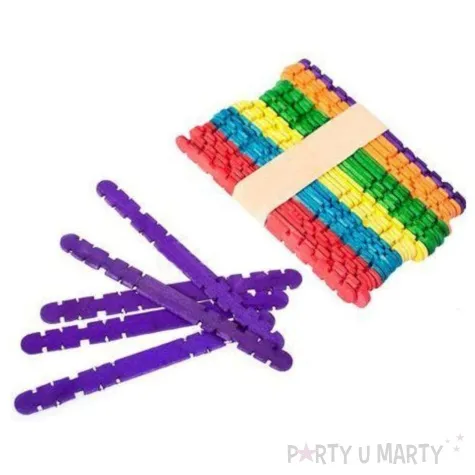 patyczki drewniane do lodow z wcieciami mix titanum 114 mm 50 szt