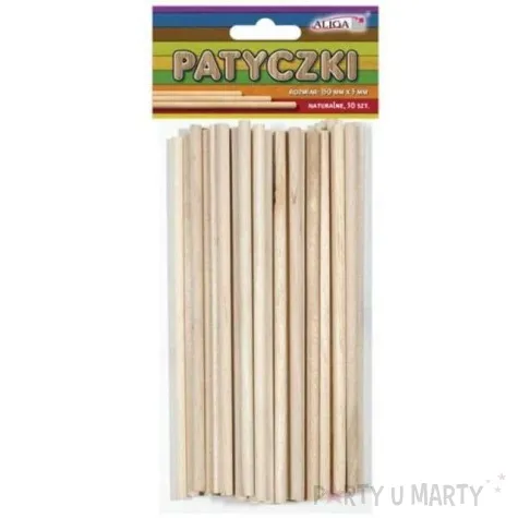 patyczki drewniane okragle bezbarwne aliga 150 mm 50 szt