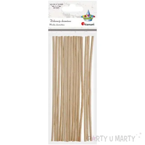 patyczki drewniane okragle naturalne titanum 150 mm 20 szt