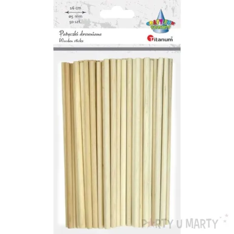 patyczki drewniane okragle naturalne titanum 160 mm 50 szt