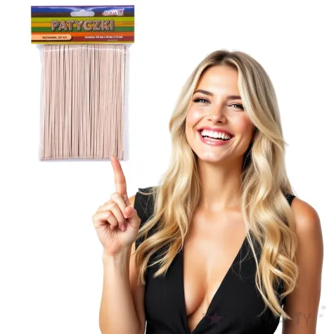 patyczki drewniane plaskie bezbarwne aliga 150 mm 60 szt