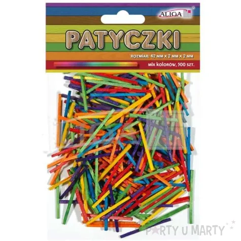 patyczki drewniane slupki mini mix aliga 42 mm 500 szt