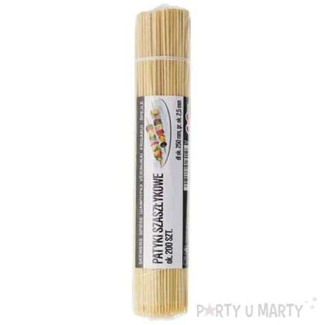 patyki szaszlykowe 250 mm 2 5 mm 200 szt