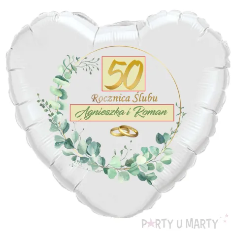 personalizowany balon z imionami na dowolna rocznice slubu nadruk na balonie na rocznice na prezent