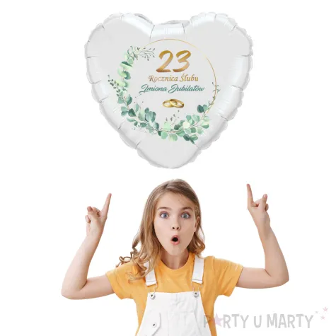 personalizowany balon z imionami na dowolna rocznice slubu nadruk na balonie na rocznice na prezent
