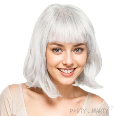 peruka damska na karnawal bob proste wlosy z grzywka retro cyberpunk lucy