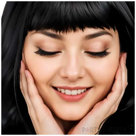 peruka damska na karnawal czarne dlugie proste wlosy z grzywka kleopatra wampirzyca