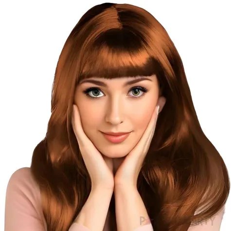 peruka damska na karnawal rude dlugie proste wlosy z grzywka kasztanowe