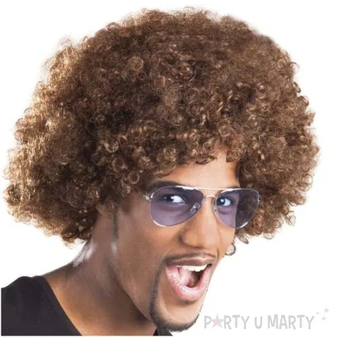 peruka party afro brazowy boland