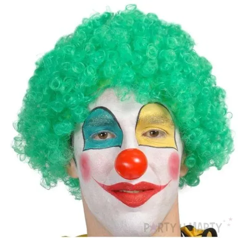 peruka party afro klaun zielona guirca