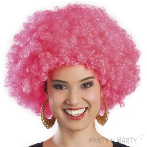 peruka party afro lata 70 rozowa boland