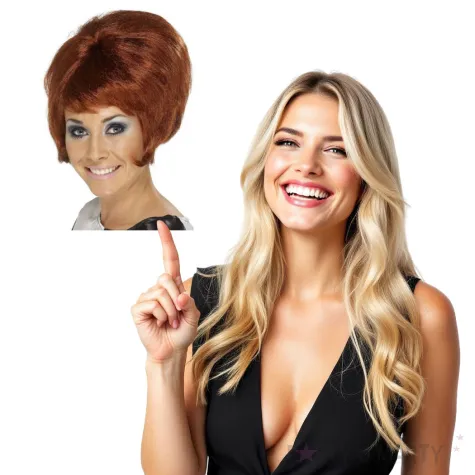 peruka party beehive brazowa smiffys