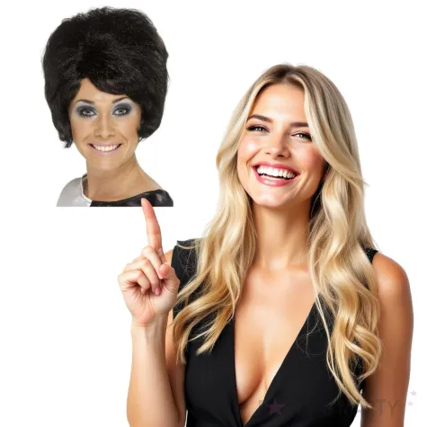 peruka party beehive czarna smiffys