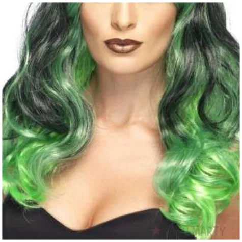 peruka party bewitching zielono czarna smiffys