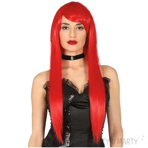 peruka party bob dlugie czerwone guirca
