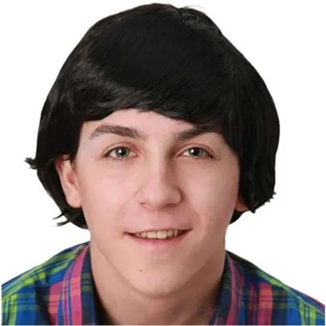 peruka party chlopak z lat 70 czarne fyasa