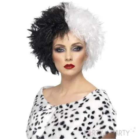 peruka party cruella de mon czarno bialy smiffys