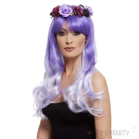 peruka party day of the dead fioletowa smiffys