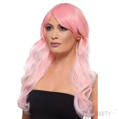peruka party dlugie fale rozowa smiffys